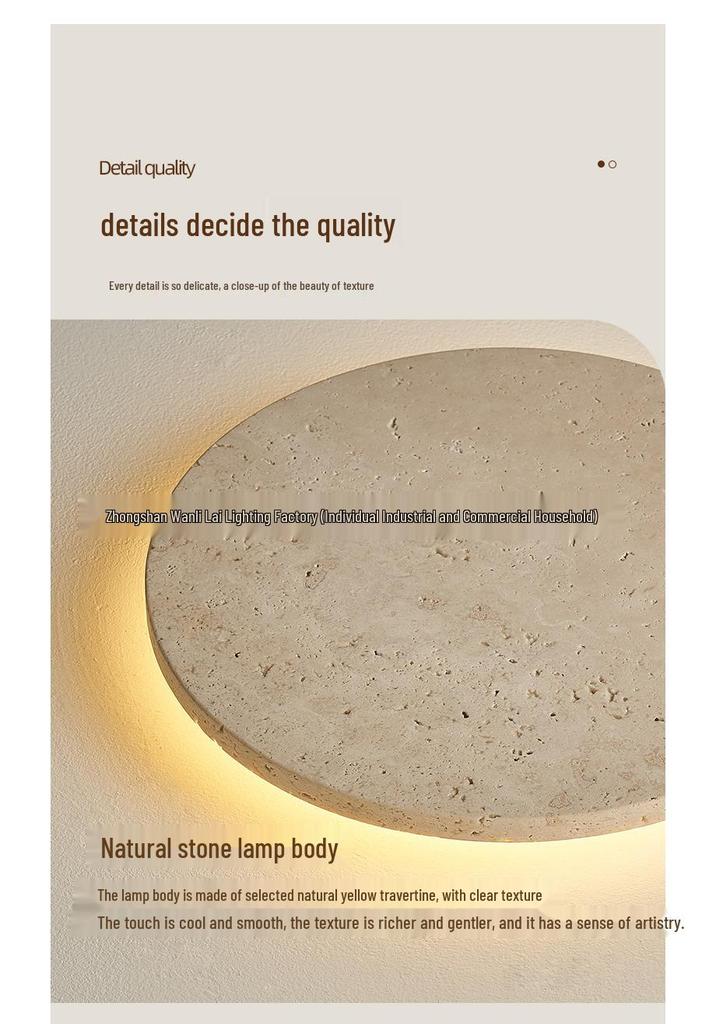 Wabi-Sabi Style Retro Yellow Travertine Light for Hallway, Corridor, Entrance, Balcony, and Bedside Atmosphere.