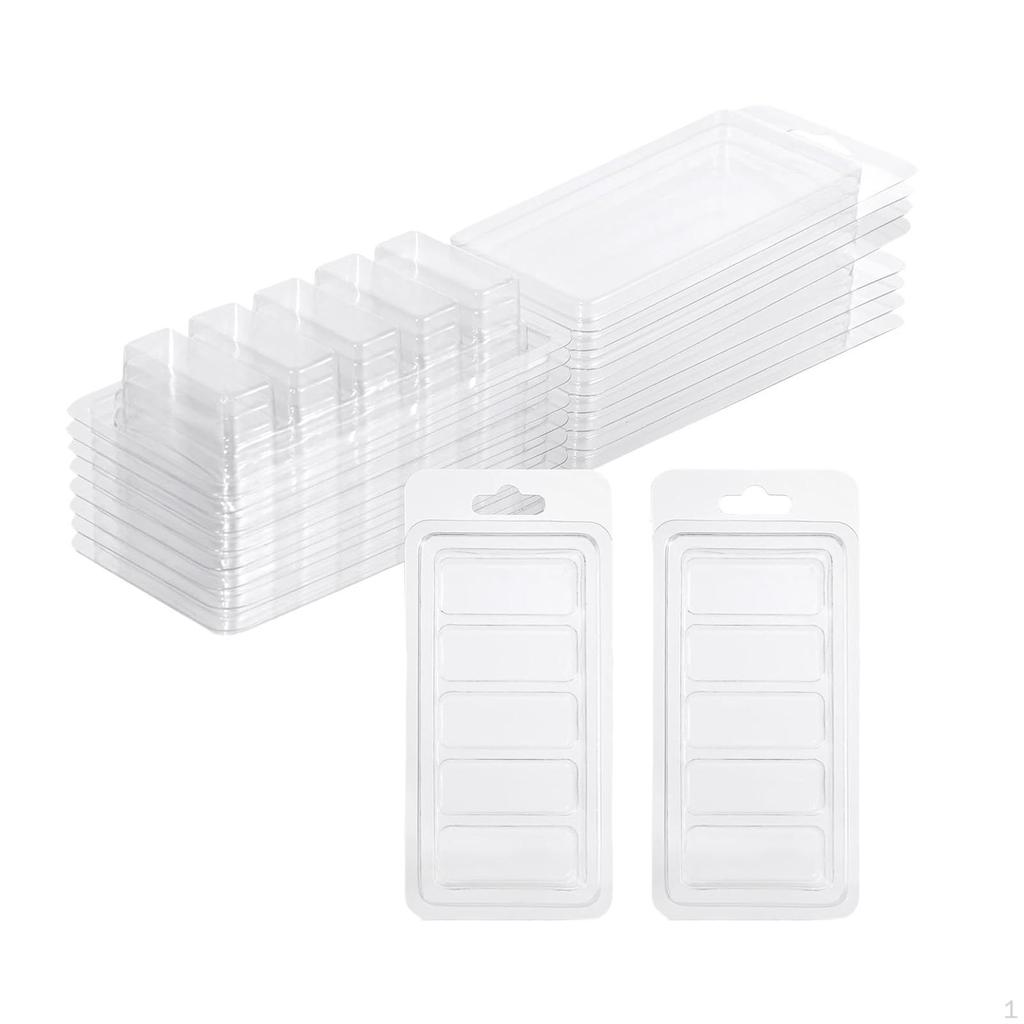 10 Pieces Candles Melt Clamshells Models,Clear Empty Cube Tray for Wickless Tarts