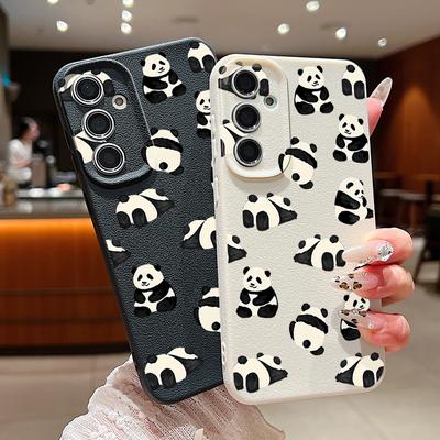 Soft Silicone Panda Pattern Shell for Samsung S25 S24 S22 Ultra Plus S23 S21 S20 Fe A55 A54 A53 A52 A35 A15 A16 Shockproof Plain Color Matte Cover