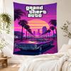 Grand Theft Auto Aesthetic Tapestry Cozy Warm Great for Balcony Living Room Reading Corner Versatile Decor Gallery Wall Gift for Friends Family