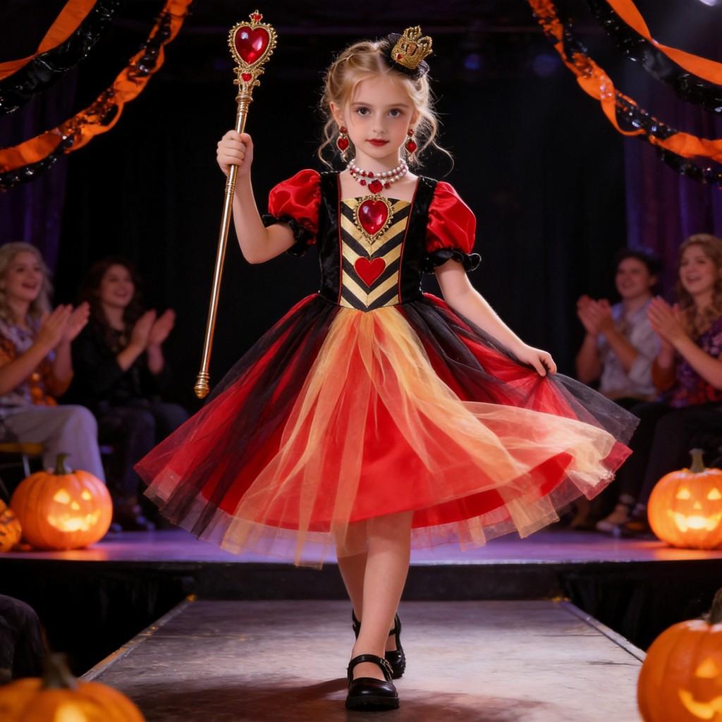 Alice In Wonderland The Red Queen Cosplay Dress For Girls With Polyester Fabric For Costume Parties