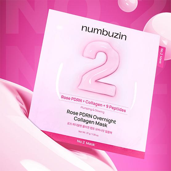 NUMBUZIN No.2 Rose PDRN Overnight Collagen Mask 37g*4EA
