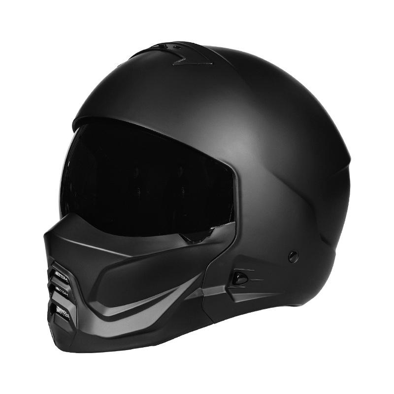 3C Certified Retro Full Face Electric Motorcycle Helmet for Men & Women – All-Season Scorpion, Third Generation Half Helmet Combo