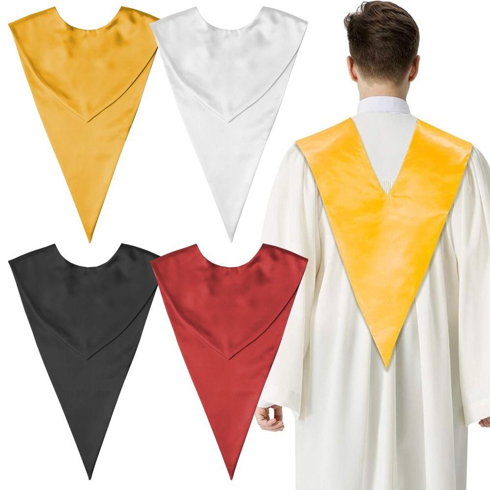Plain Design V Stole V Shape Graduation Stole Fashion Choir Stole  Unisex