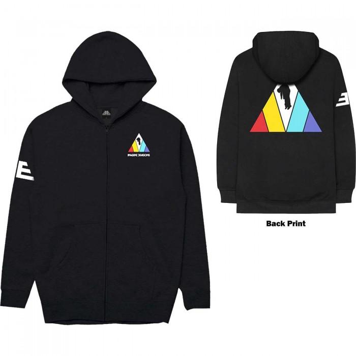 Imagine Dragons Unissex Adulto Triângulo Back Print Full Zip Moletom Com Capuz L preto