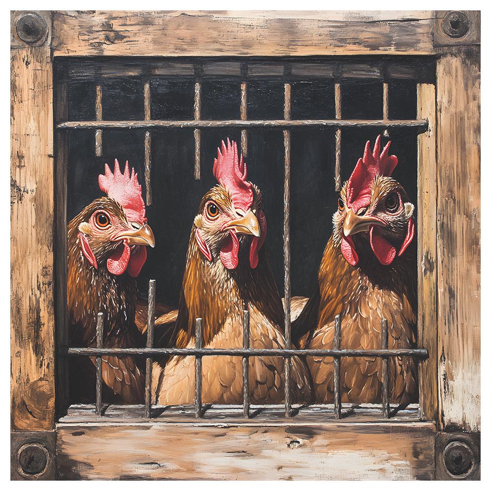 Cage Rooster Dishwasher Cabinet Home Background Decorative Stickers