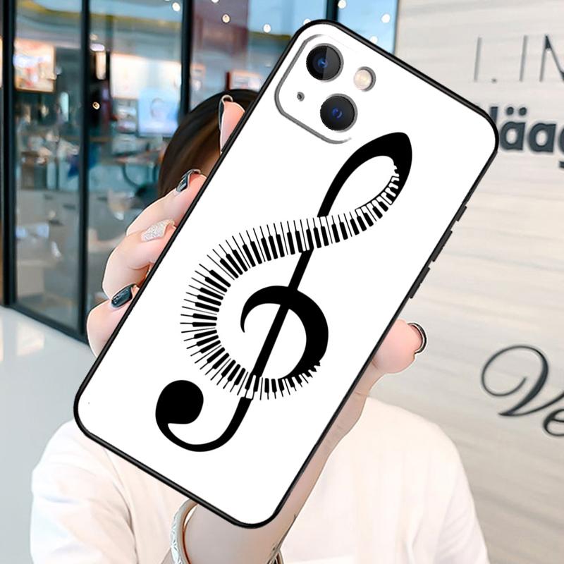 Music Notes Phone Case on For iPhone 13 12 11 14 15 Pro Max 8 7 Plus SE 2020 XR X XS MAX Soft Back Cover