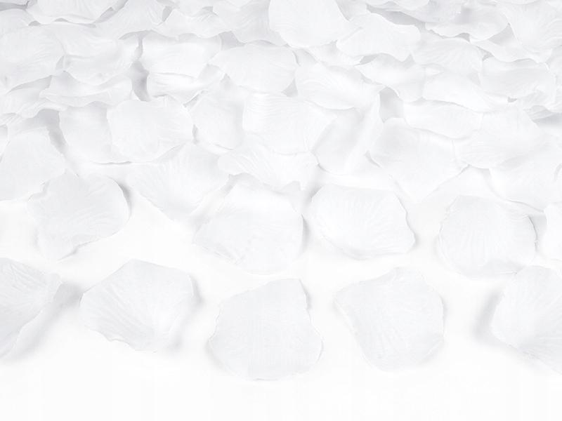 Tube with Rose Petals, White, 40cm 1 pc