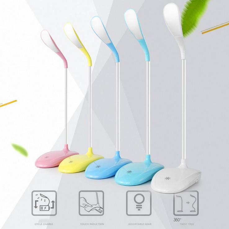 Modern Usb Rechargeable Led Bedside Lamp With Adjustable Brightness For Dorm Rooms