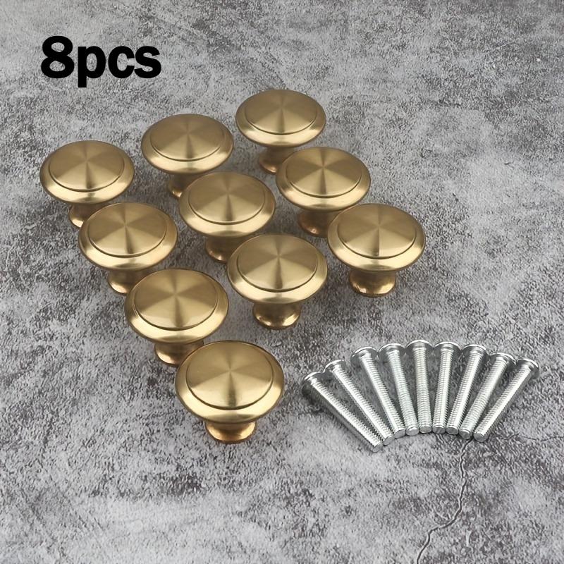 

15pcs/8pcs Golden Metal Cabinet Drawer Pulls - Drag-Pull Mechanism Single Hole Knobs for Dressers, Wardrobes, Furniture Hardware