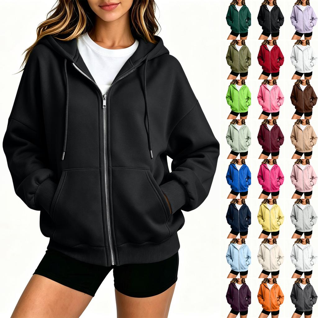 Felpa da donna casual con zip e abbinamento per coppia
