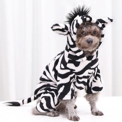 Zebra Katze Verwandlung Haustier Hund Katze Herbst und Winter Flanell Vierbeiner Kleidung Klein Mittel und Groß Hundebedarf