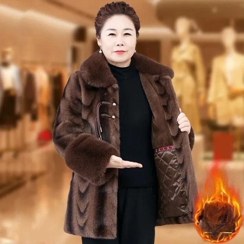 

Зимняя утолщенная теплая куртка с плюшевой подкладкой из норки, средней длины, с умеренной подкладкой XXXXL кофейный