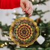 10 Inch Metal Wind Spinner Mandala Flower Design with 360 Swivel Hook for Outdoor Garden Patio Balcony Decor All Season Gift