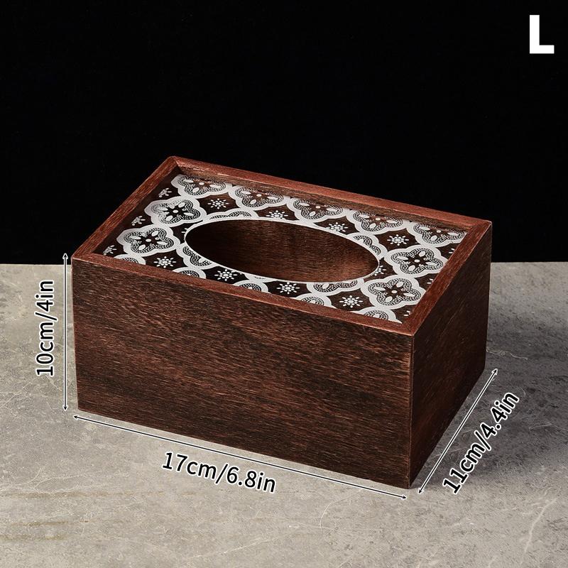 Retro Wooden Tissue Holder Household Paper Towel Storage Box Desktop Napkin Organizer Removable Tissue Boxes For Home Office
