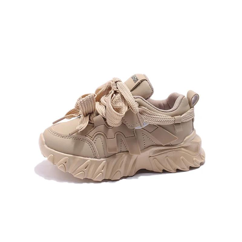 2024 New Autumn and Winter New Korean Children's Sports Shoes, Girls' Fashion, Casual Running Shoes, Big Boy Dad Shoes Trend