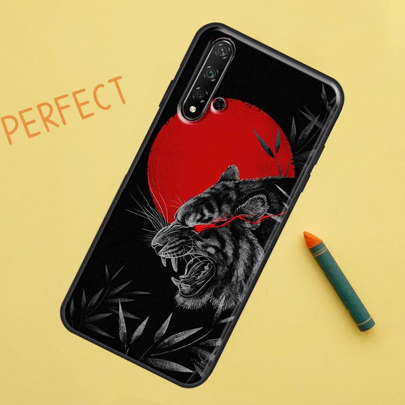 Tiger Red Sun Japan Art For Huawei Nova 5T 9 10 SE 7i 8i 11i 12i Y60 Y61 Y70 Y72 Y73 Y90 Y91 P20 P30 P40 Lite Case