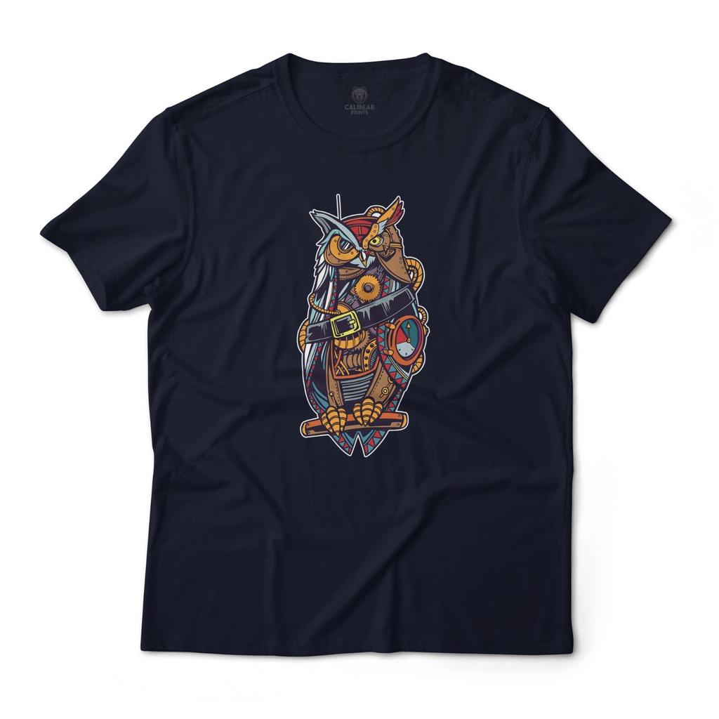 Steampunk Owl Fantasy Art Graphic T-Shirt Unisex Lightweight Cotton