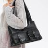 2025 new niche design underarm bag women's fashion shoulder bag personalized double pocket simple fashionable handbag tide
