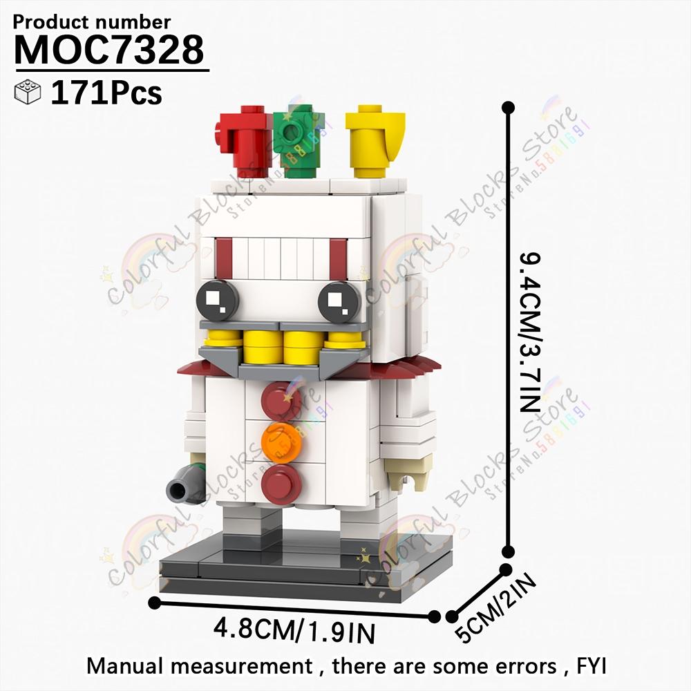 Horrorfilm Thriller Brickheadzed Twisty der Clown Billy Puppe Aliens Figuren Bausteine Modell Montage Ziegel Kinder Spielzeug Geschenk