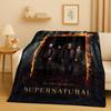 3D Supernatural Sam Dean Winchester TV Flannel Blanket,Ultra Soft Warm Plush Throw for Home Bedroom Bed Sofa Cover Travel Gift