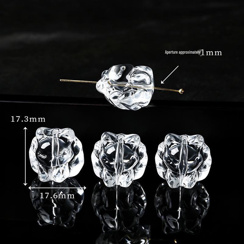 Handmade White Crystal Nine-Tailed Fox Pixiu Glass Bead Accessory