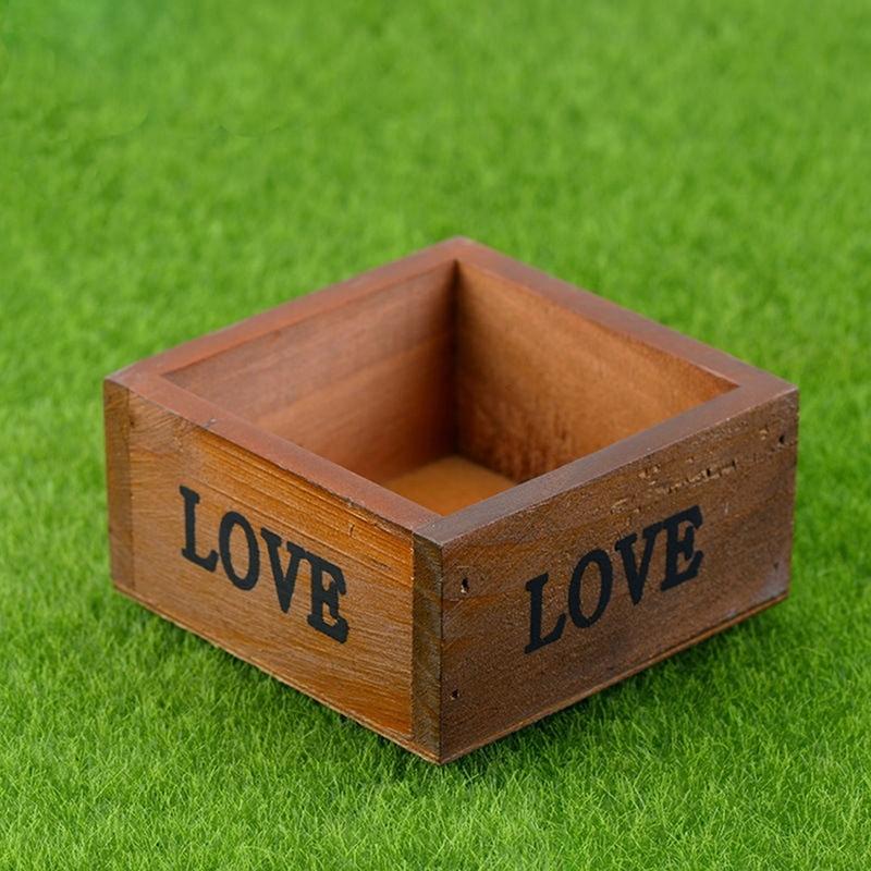 Neu TOP Natürliche platz Holz Sukkulente Blume Bett Topf Box Garten Pflanzer 10CM