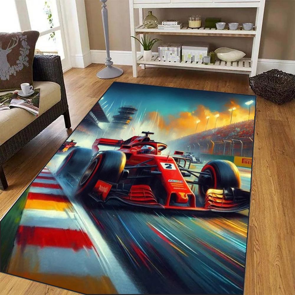 Racing Car Pattern Rug Living Room Carpet for Bedroom for Kitchen Floor Mats Home Decor Alfombra Kid Play Non-Slip Floor Pad Rug