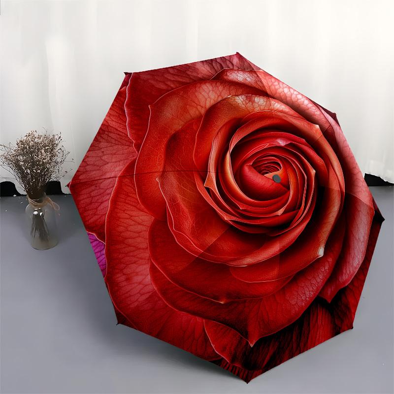 Rose Petals- Automatic umbrella,Suitable for Men and Women,Suitable for Birthdays, Christmas, Gifts for Fashion Lovers0916b