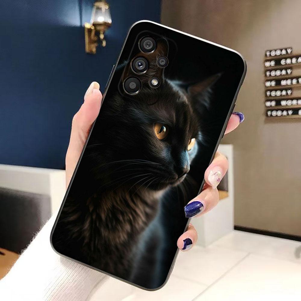 Black Cat Staring Eye Phone Case For Samsung Galaxy A72 A71 A55 A54 A53 A52 A42 A35 A34 A33 A32 A23 A22 A21S A20S A14 Case Funda