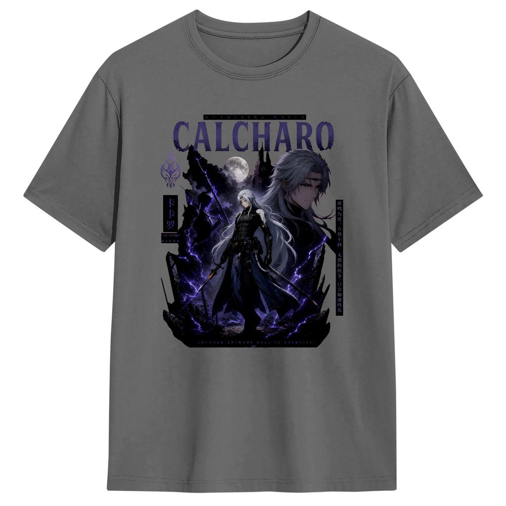 Vintage Tshirt Summer Wuthering Waves Characters Novelty T Shirts Calcharo Cotton Tshirt Unisex Y2k Casual Plus Size Short Sleeve