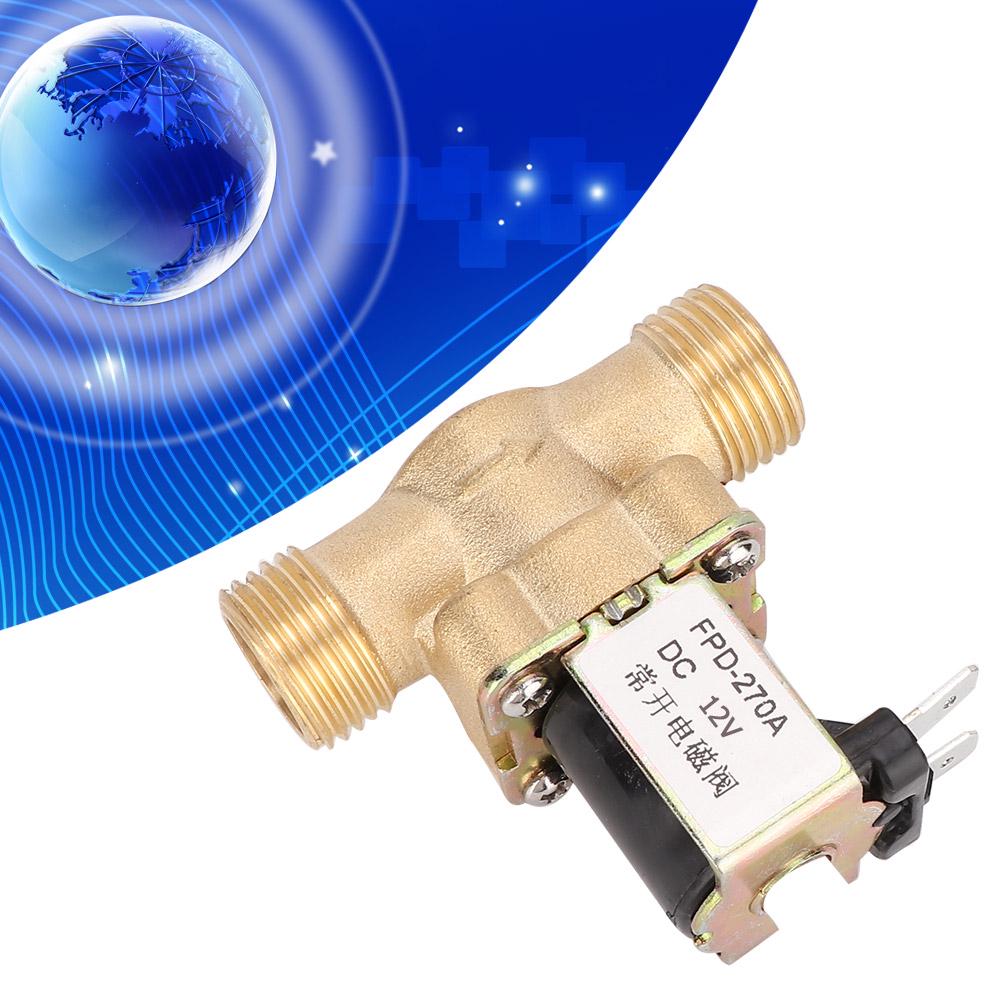 G12" Normally Open Brass Solenoid Electromagnetic Valve Water Inlet Switch (DC12V)