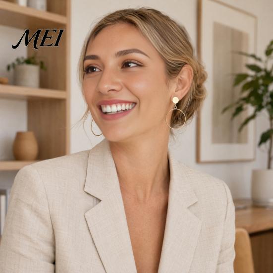 Draped Style Earrings 1 Pair Drop for Women, Large Circle Earrings, European Small Face Enhancing Daily Wear Casual Commuting
