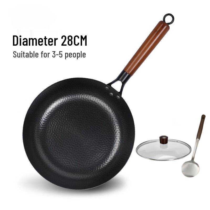 Hakka Style Japanese Iron Non-Stick Frying Pan 28cm