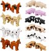 MOC Stadt Mini Süßes Tier Bär Schaf Ziege Huhn Hund Schwein Familie Bauernhof Bausteine Zubehör Kinderspielzeug Weihnachtsgeschenk