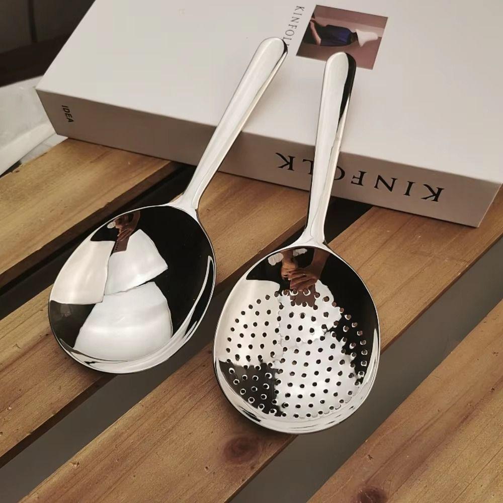 Durable Stainless Steel Non-stick Rice Spoon Easy to Clean Comfortable Rice Spoon Colander Rice Shovel for Household