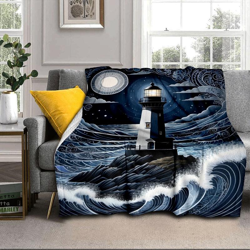 Lighthouse In Stormy Sea Blanket Flannel Blanket Throw Blanket Sofa Cover Blanket Soft Premium Blanket Picnic Blanket Tv Blanket Gifts