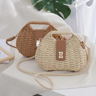 Women's Crossbody Straw Bag  Woven Rope  Elegant Shoulder Beach Bag