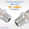 LTWFITTING Class 3000 Stainless Steel 316 Pipe Hex Nipple Fitting 3/8" Male NPT Air Fuel Water (Pack of 5)