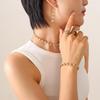 European Style Colorful Cubic Zirconia Jewelry Set with Diamond-Studded Necklace, Light Luxury Bracelet, and Exquisite Earrings