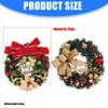 40cm Christmas Wreath with Big Bowknot Holiday Wreath Hanging Decoration for Door Mantels Wall Festival Celebration