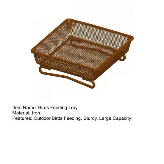 Metal Square Birds Feeder Tray Wild Birds Seeds Feeding Mesh Tray Outdoor Hummingbird Feeder Station for Outside Backyard