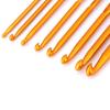 8Pcs Golden Alumina Double End Crochet Hook Knitting Needle Set Weave Craft