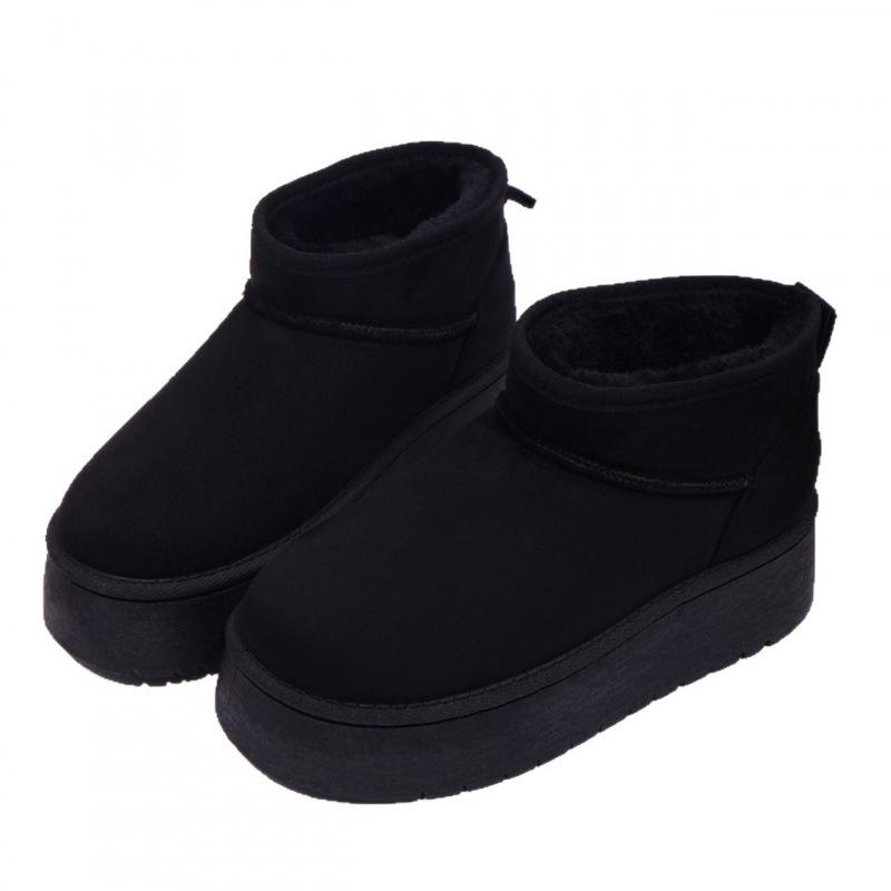 Thick-soled snow boots, integrated fur, piled and thickened large cotton shoes, winter bread shoes, winter models