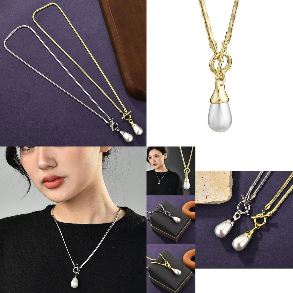 Elegant And Chic Long Water Drop Pearl Necklace For Women Ideal For Layering And Versatile Styling