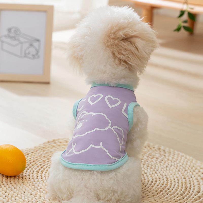 

Cool Bear Cool Clothes Dog Clothes Spring and Summer Ice Silk Small Dog Clothing Pet Clothing Supplies Factory XXL (recommended weight 15-10kg)