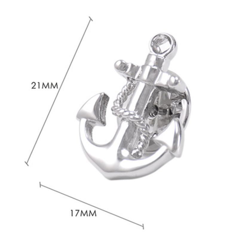 Sølv ankerbrosjemerke Smykker Herre Dame Pin Medal Lapel Pin Metall Corsage Brudgommensdrakt Formell tilbehør