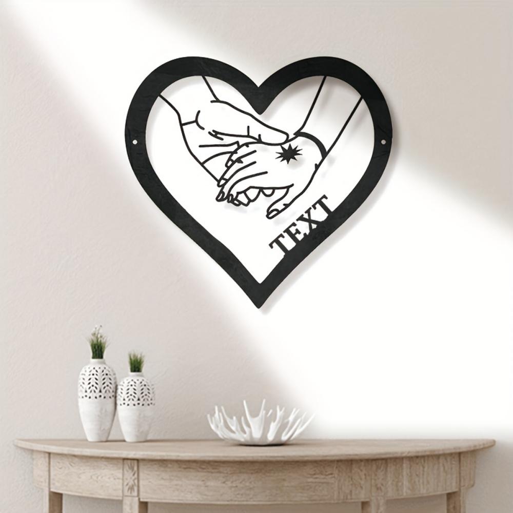 Personalized Metal Heart Wall Art Love Sign for Indoor Outdoor Home Decor
