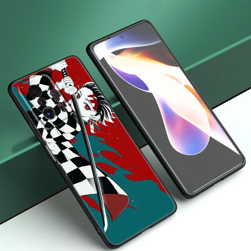 Anime Demon Slayer Phone Case For Xiaomi Mi A2 8 9 SE Note 10 10T 11 12 Lite 9T 11T 12S 12T Pro A3 6X 12X Soft TPU Black Cover