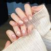 Pink Gradient Short Square French Ballet Handmade Press On Nails 10Pcs Full Cover Wearable Nail Art Patches